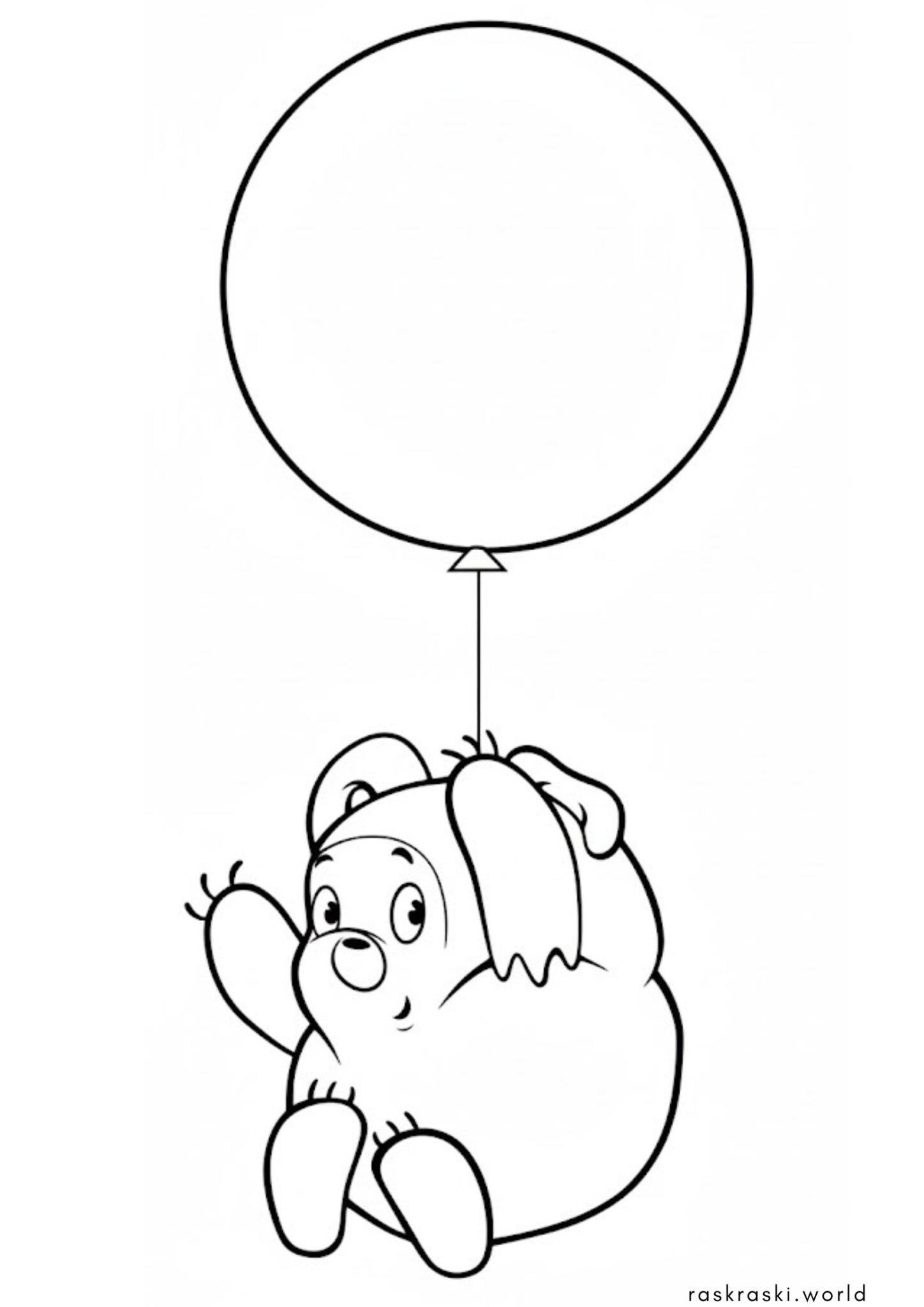 Раскраска Винни Пух на шарике (советский)