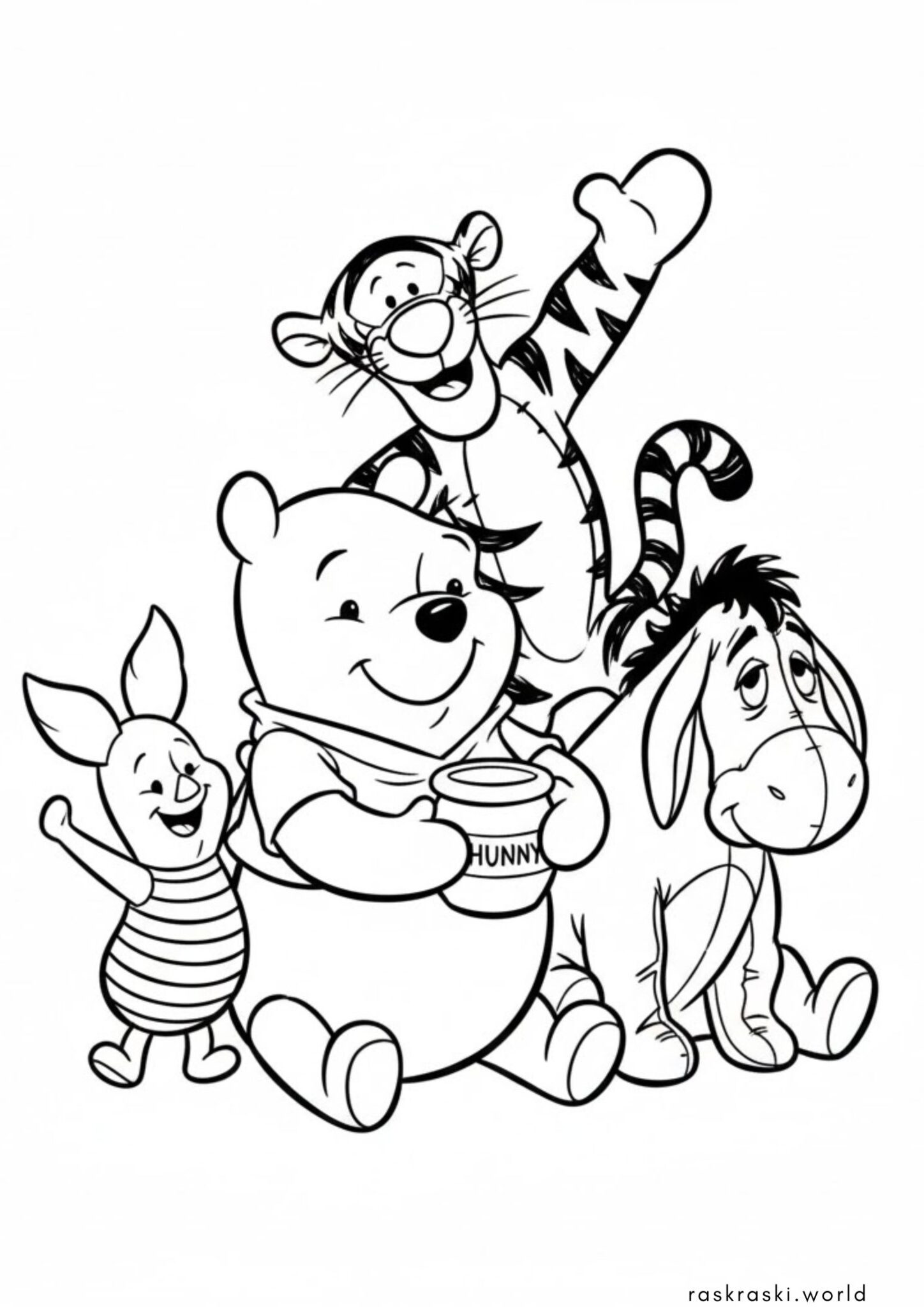 Раскраска Винни Пух с друзьями
