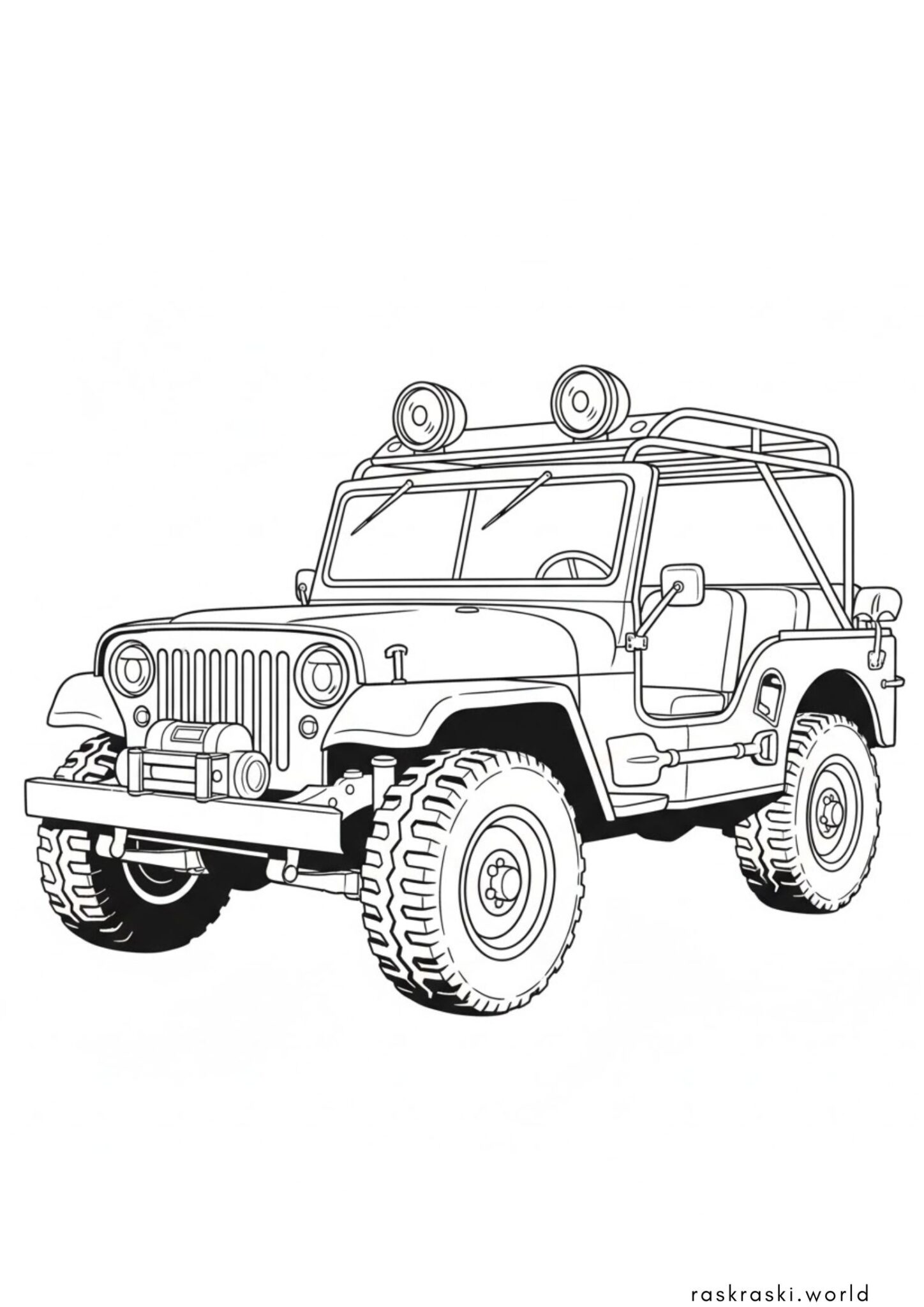 Раскраска Военный джип