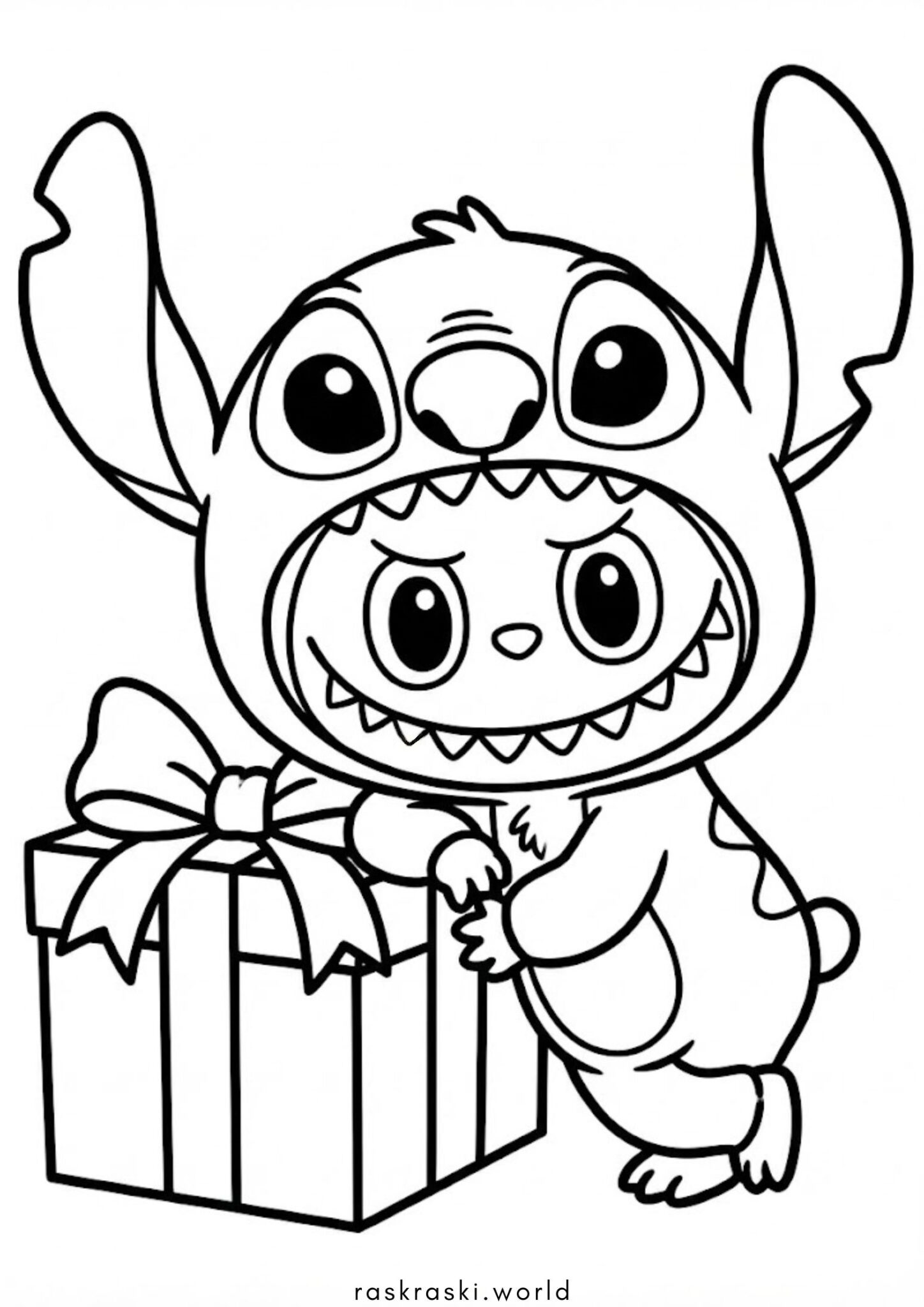 Раскраска Лабубу Стич с коробкой