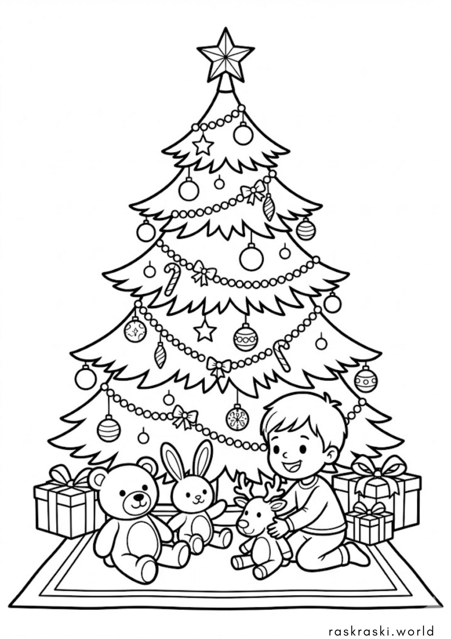 Раскраска Рождественская елочка