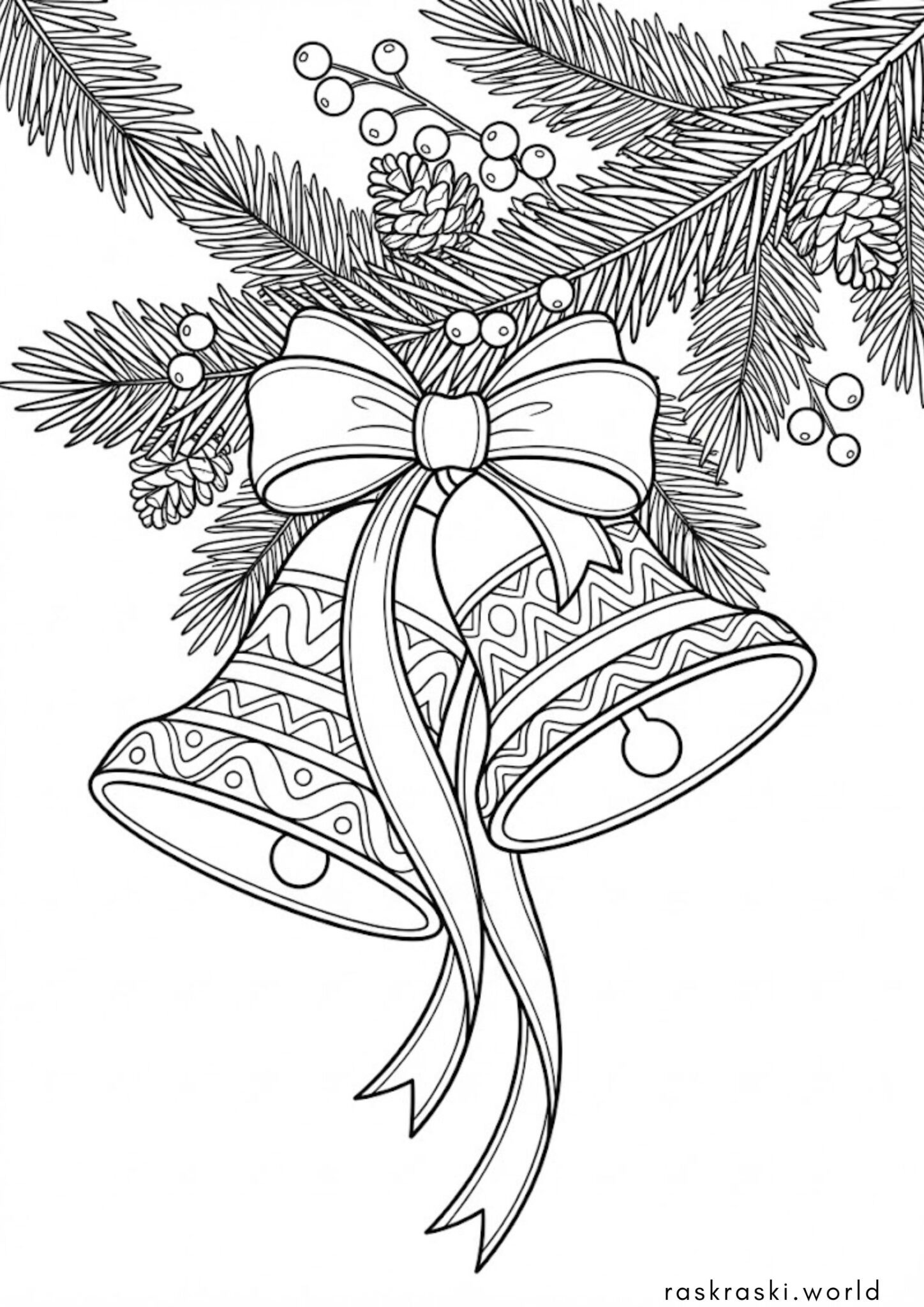 Раскраска Рождественские колокольчики