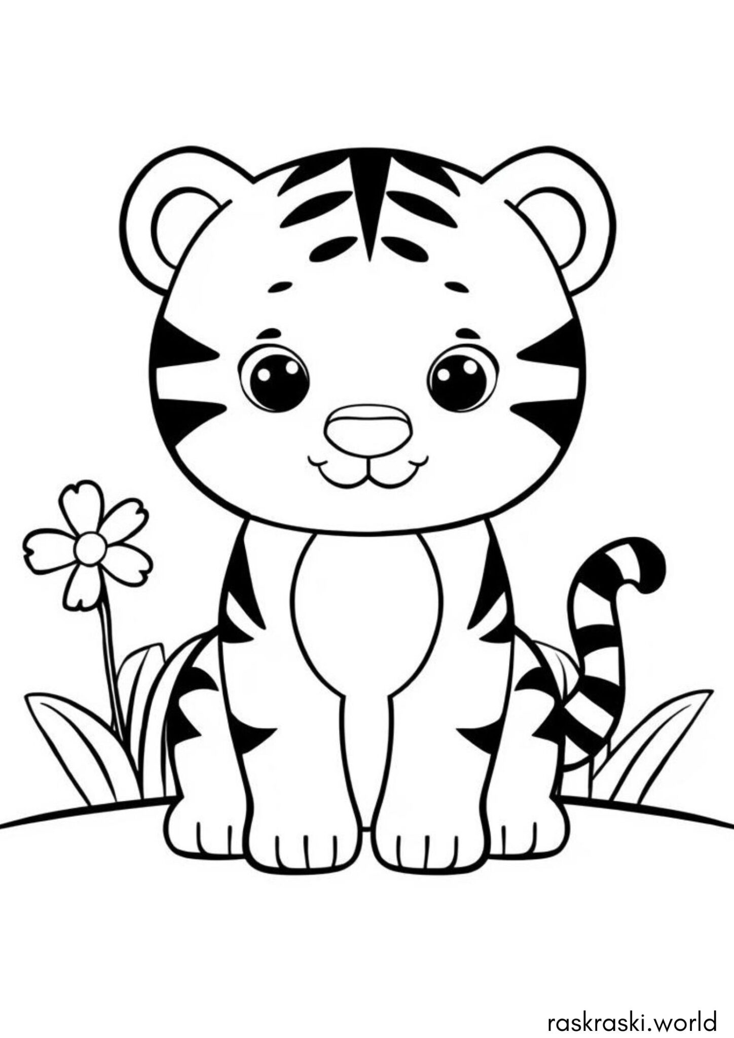 Раскраска Тигр для малышей