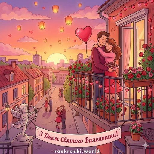 Раскраски 14 февраля ❤️ День влюбленных ❤️ День святого Валентина