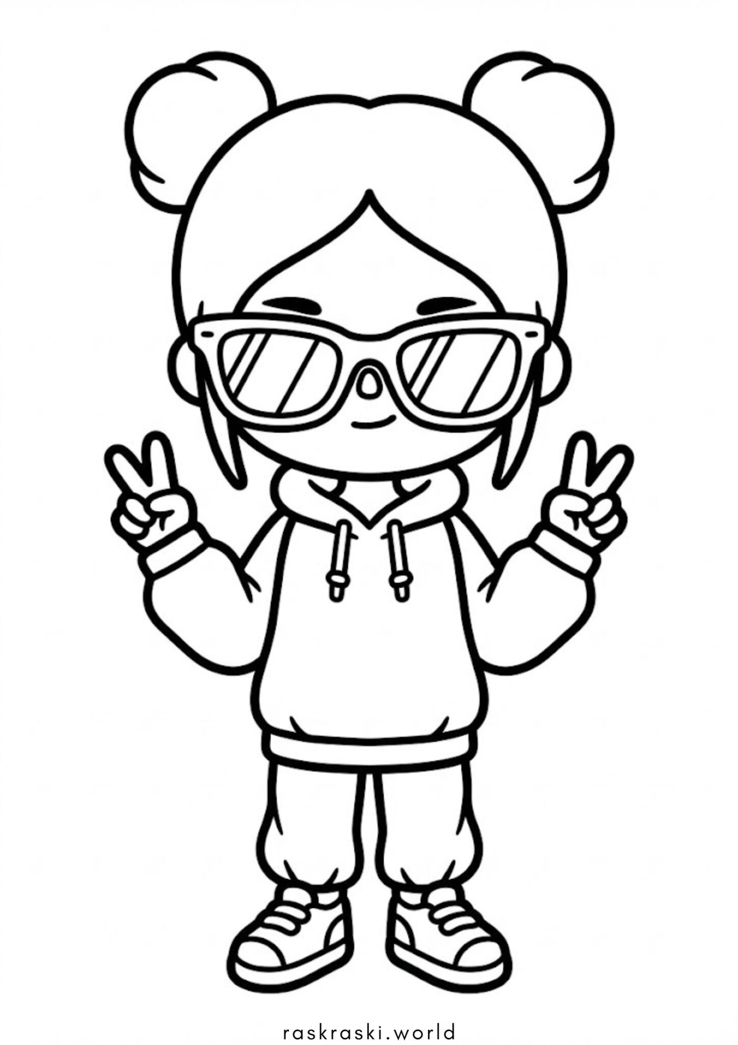 Раскраска Девочка Тока Бока с гульками Раскраска Девочка Тока Бока с гульками