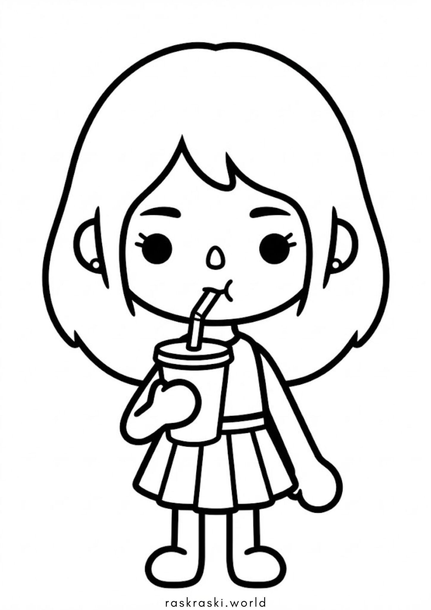 Раскраска Тока Бока девочка с коктейлем Раскраска Тока Бока девочка с коктейлем