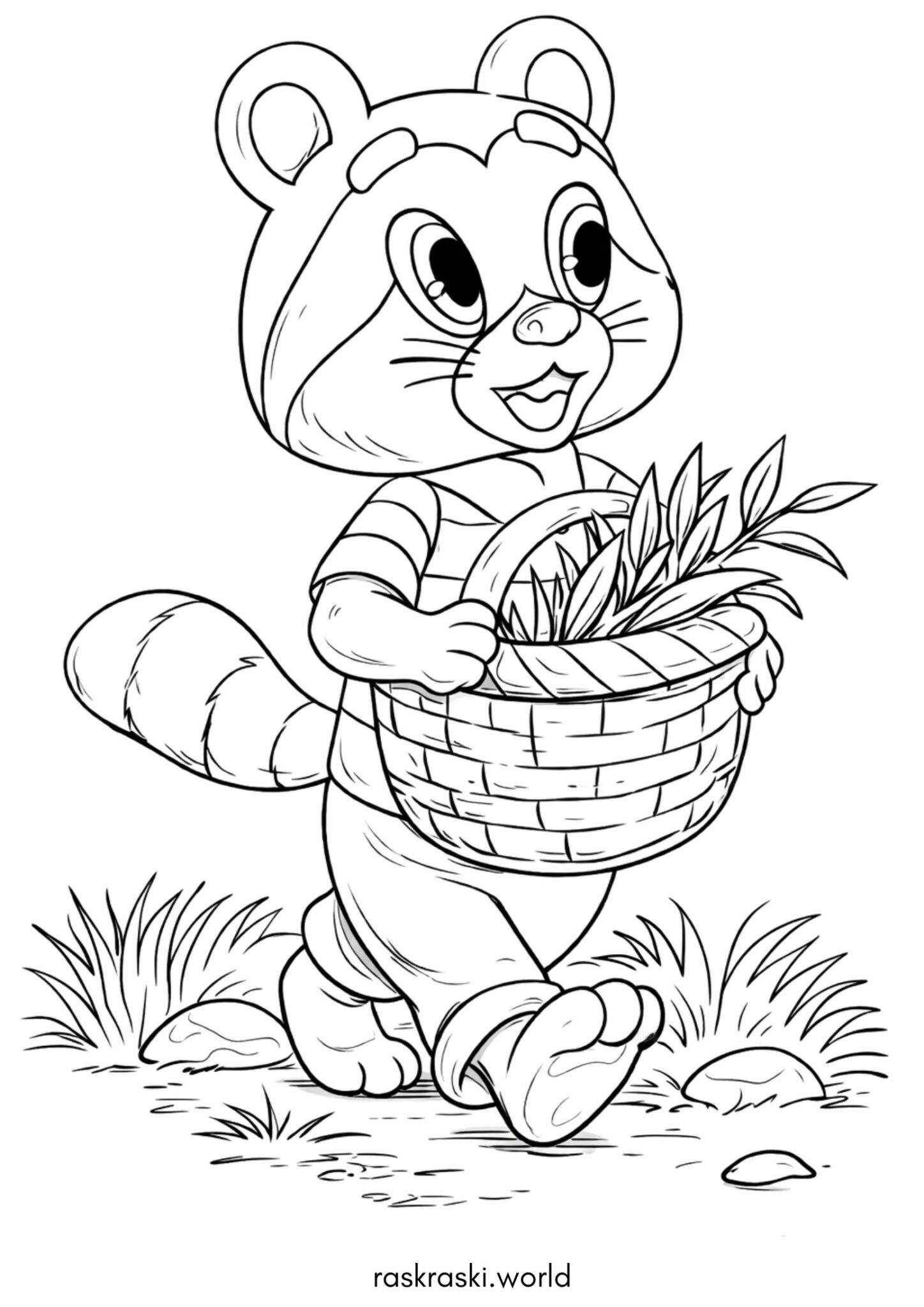 Раскраска Крошка енот