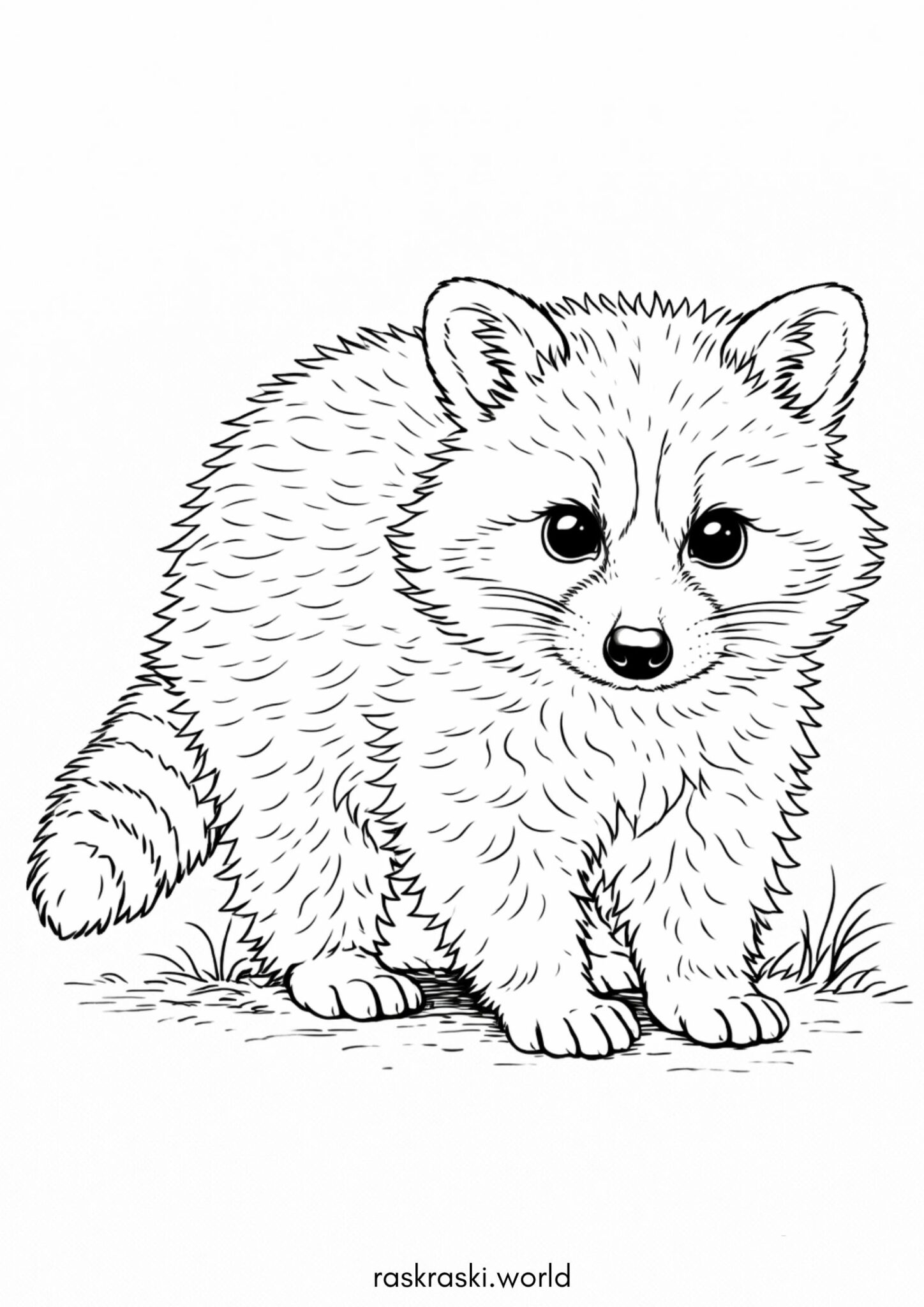 Раскраска Маленький енотик