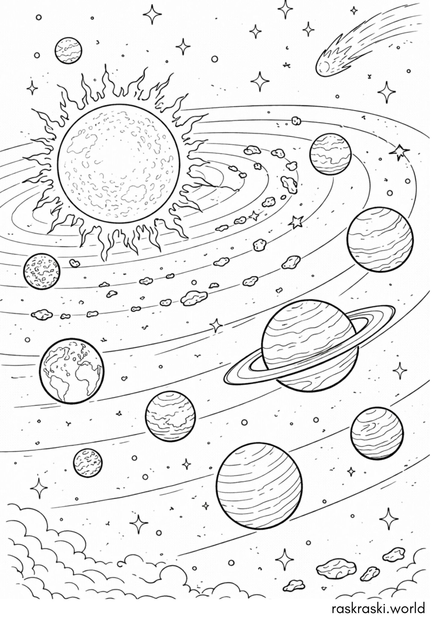 Раскраска Солнечная система