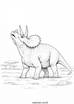 Травоядный динозавр — Трицератопс