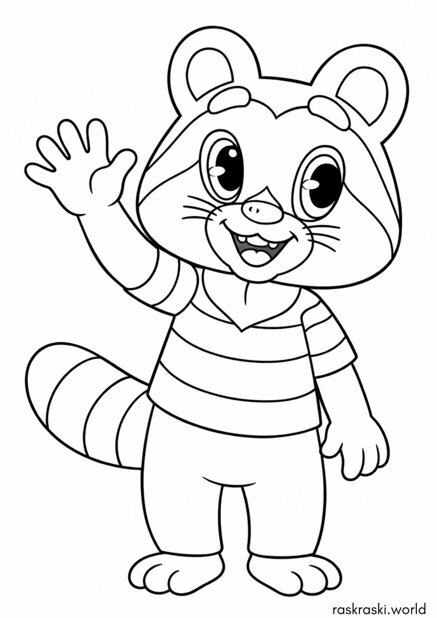 Раскраска Весёлый Крошка Енот
