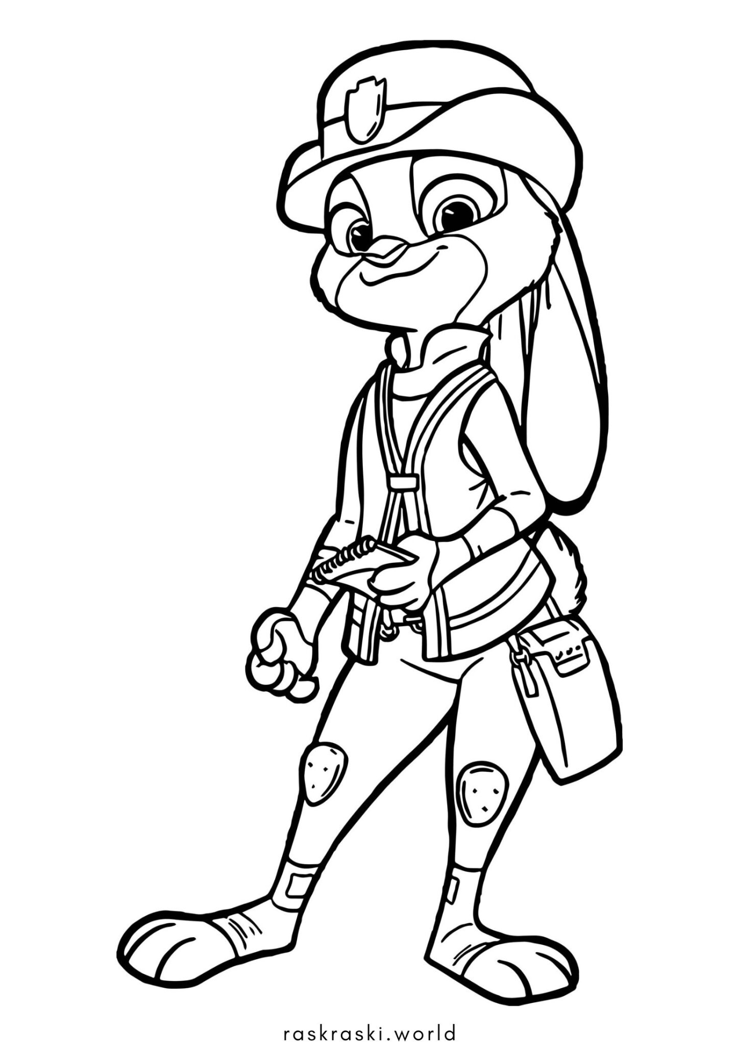 Раскраска Зайчиха Джуди Хопс (Зверополис)