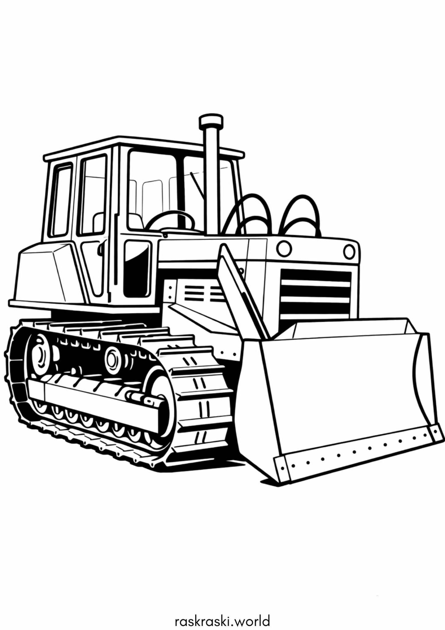 Раскраска Гусеничный трактор