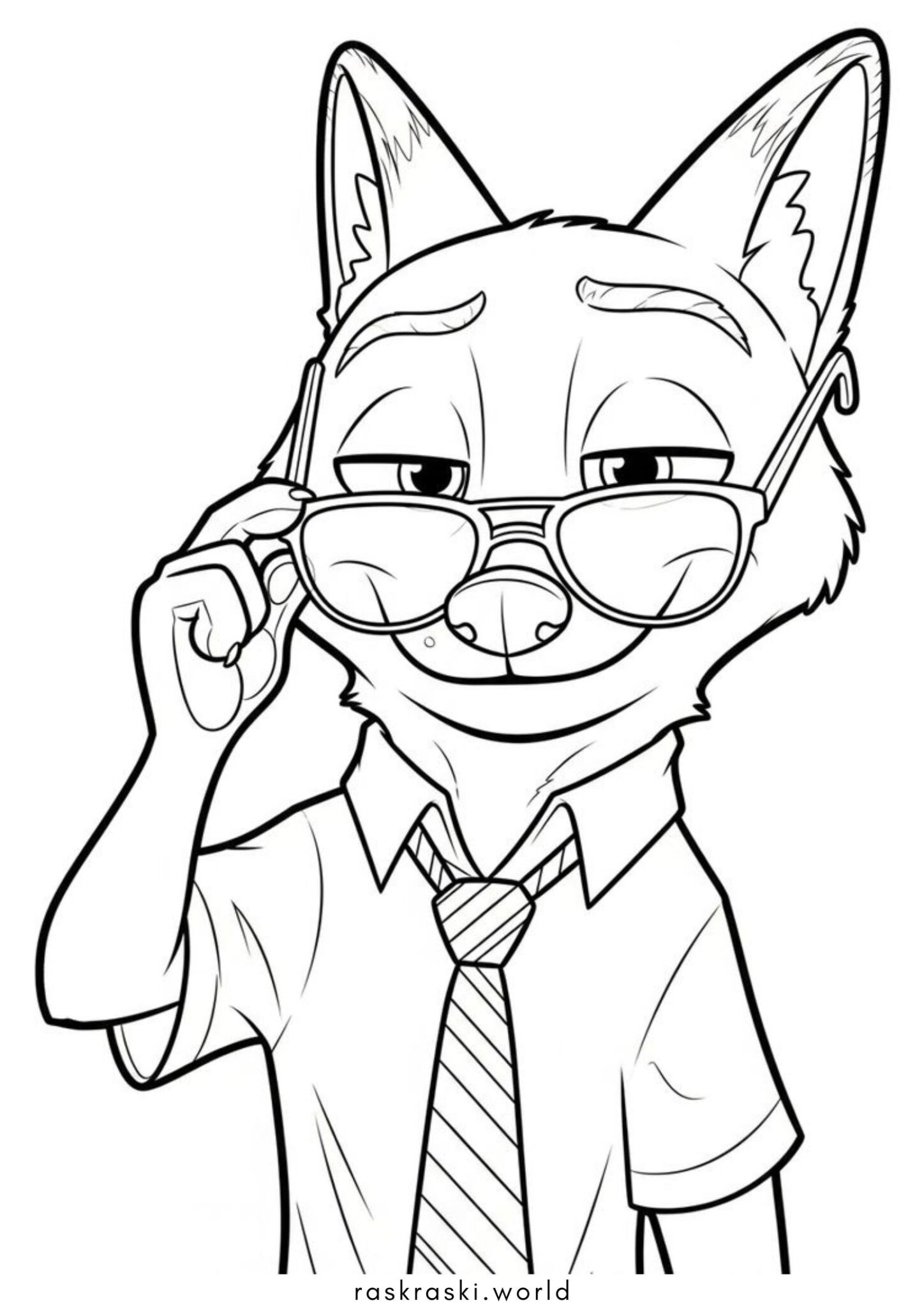 Раскраска Лис Ник Уайлд (Зверополис)