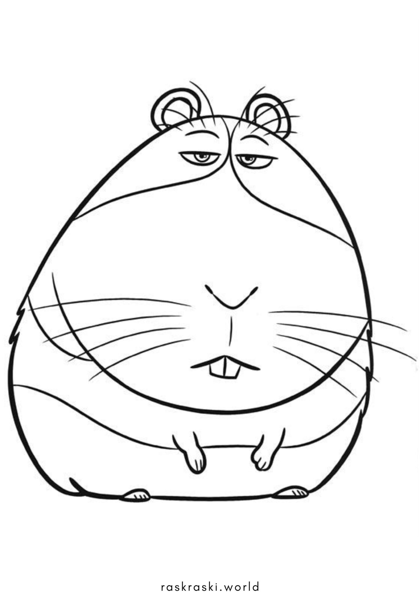 Раскраска Морская свинка Норман из Тайная жизнь домашних животных