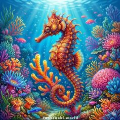 Раскраски с морским коньком - Распечатать бесплатно А4, скачать