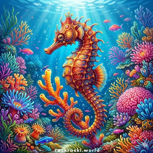 Раскраски Морской конек