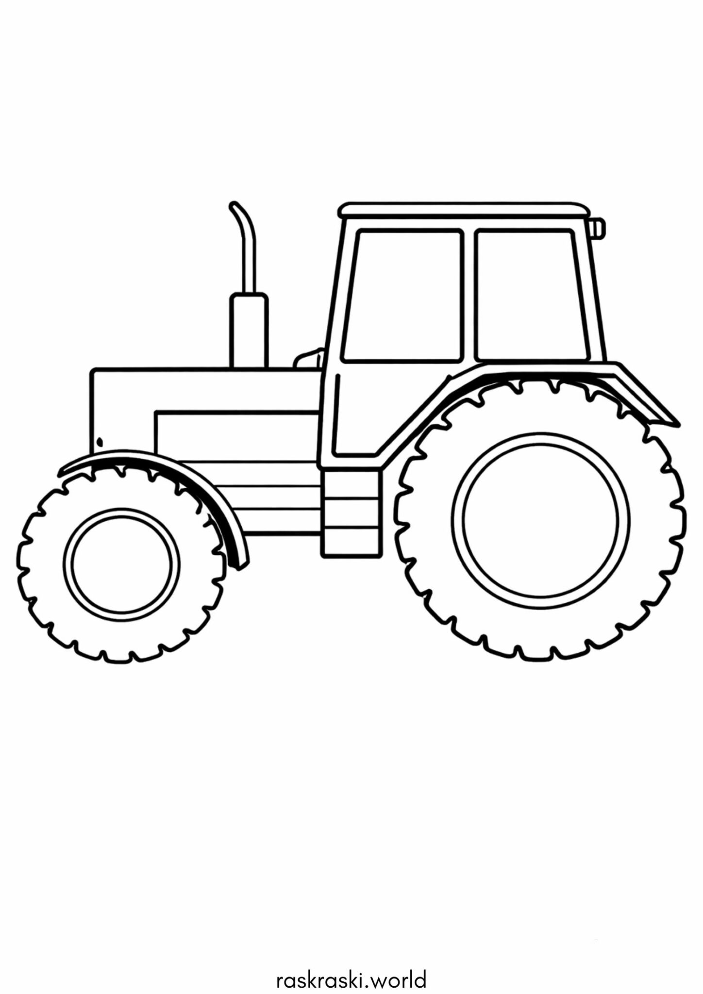 Раскраска Простой эскиз трактора