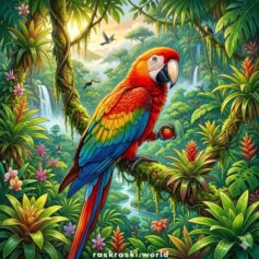 Раскраски Попугаи для детей - Распечатать бесплатно А4, скачать