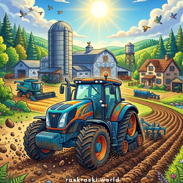 Раскраски Тракторы 🚜