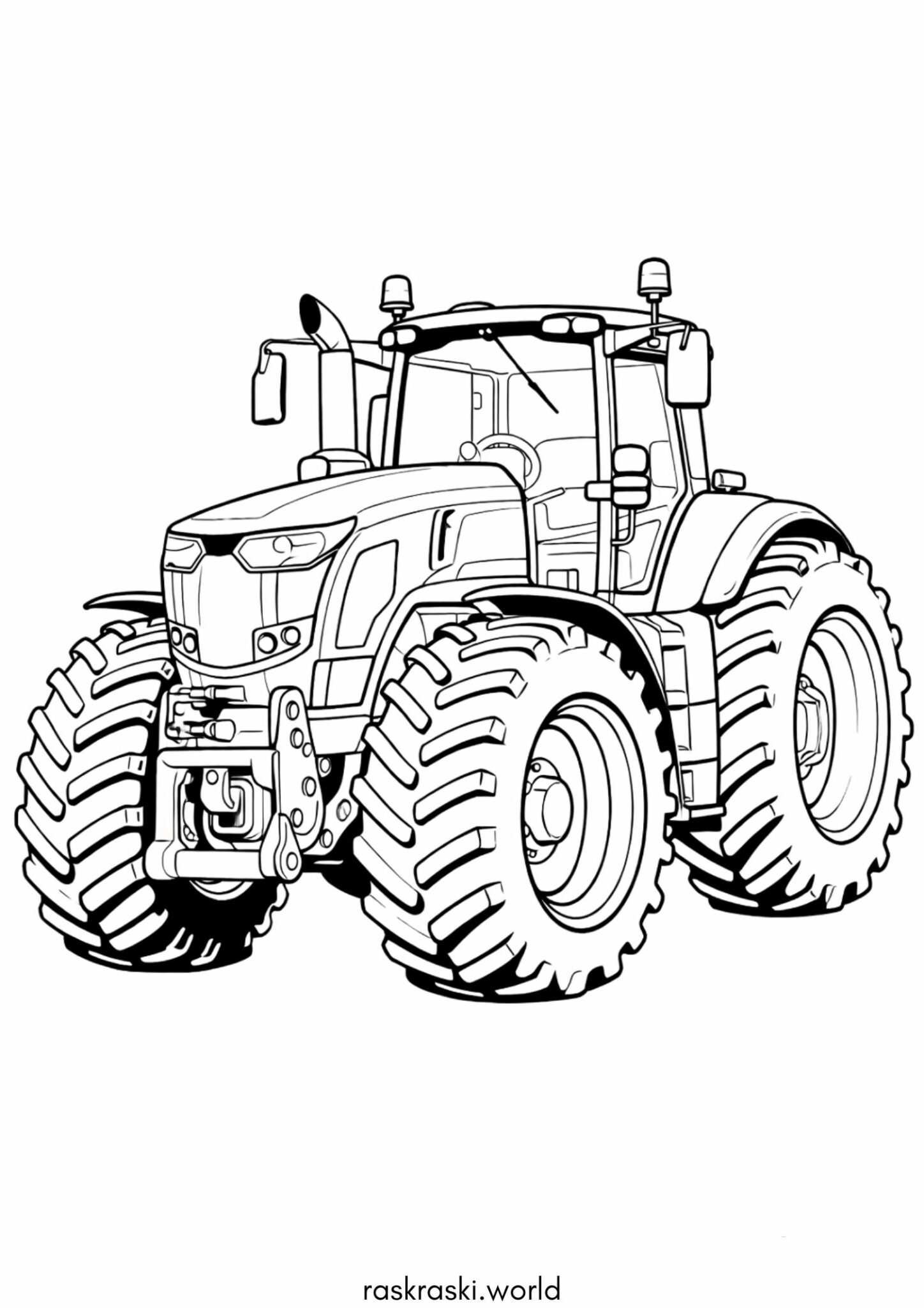 Раскраска Реалистичный трактор
