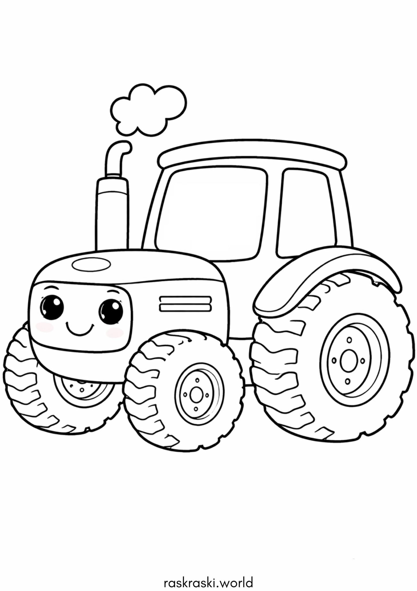 Раскраска Трактор для малышей
