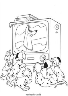 Далматинцы смотрят телевизор (101 далматинец)