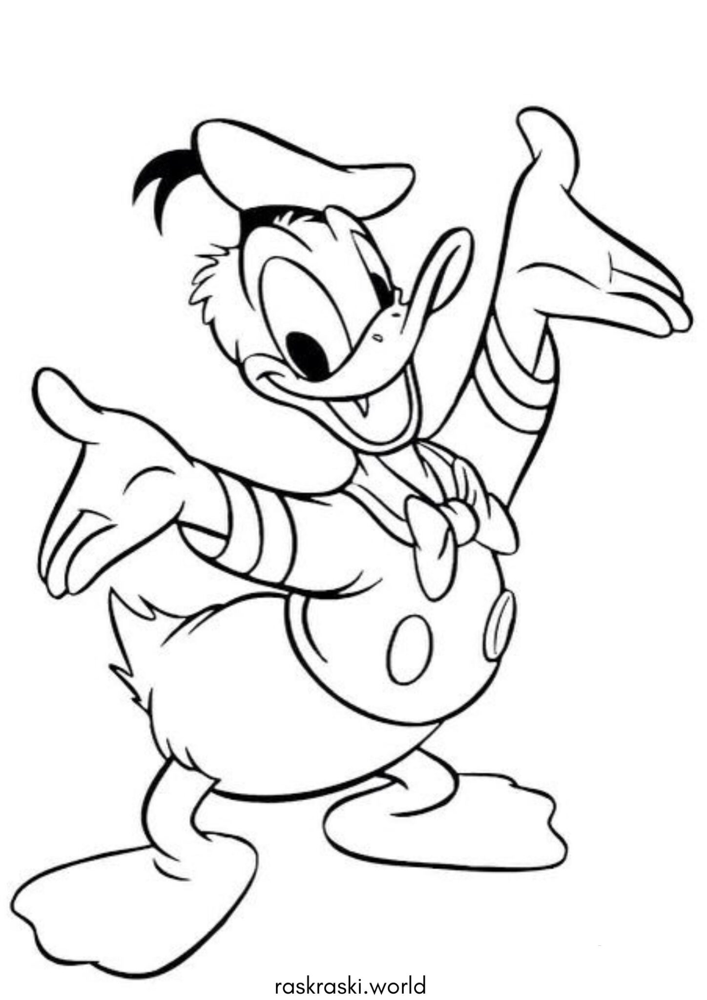 Раскраска Дональд Дак