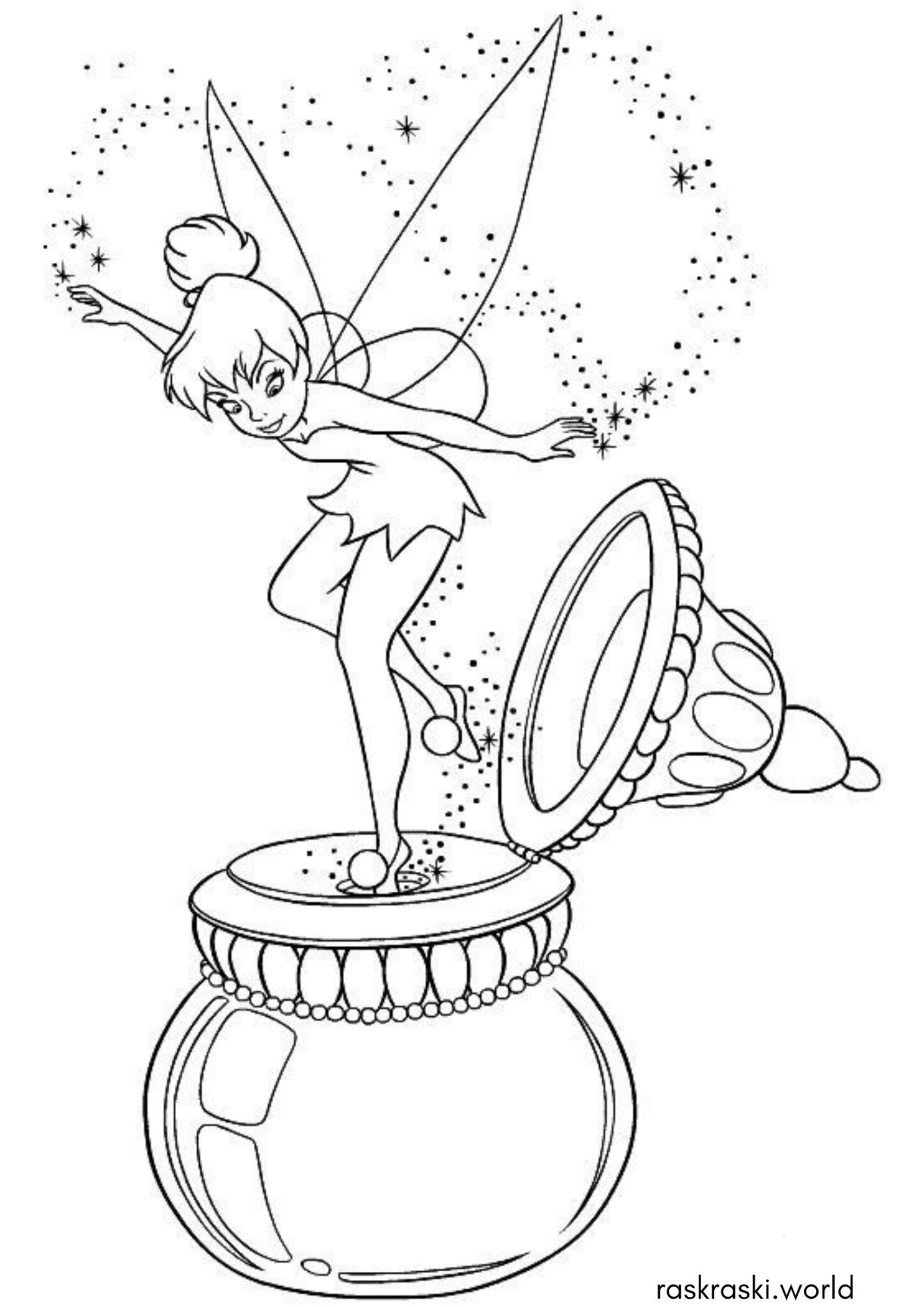 Раскраска Фея Динь-Динь (Питер Пэн) Раскраска Фея Динь-Динь (Питер Пэн)