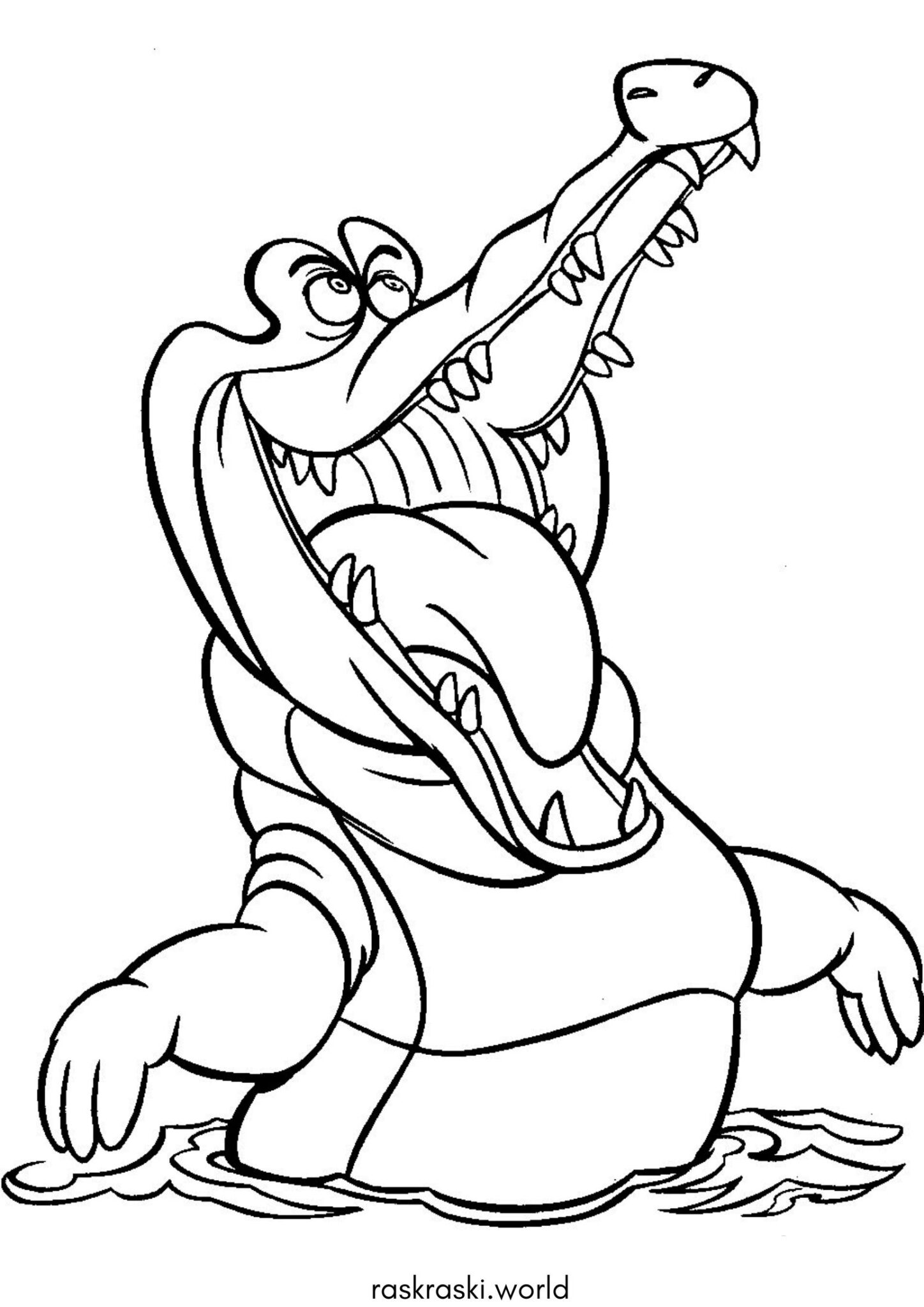 Раскраска Крокодил Тик-Так (Питер Пэн) Раскраска Крокодил Тик-Так (Питер Пэн)