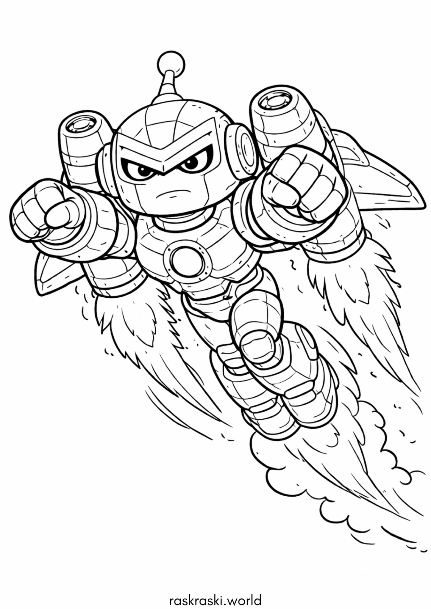 Раскраска Летающий робот