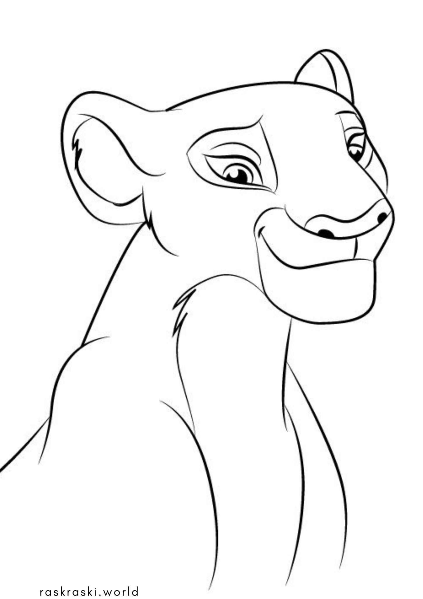 Раскраска Львица Нала (Король Лев)