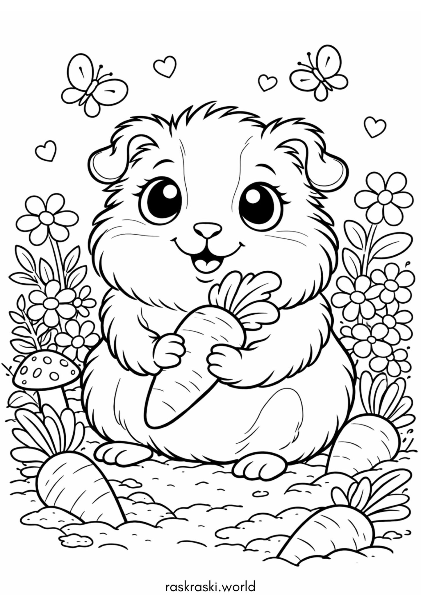 Раскраска Милая морская свинка