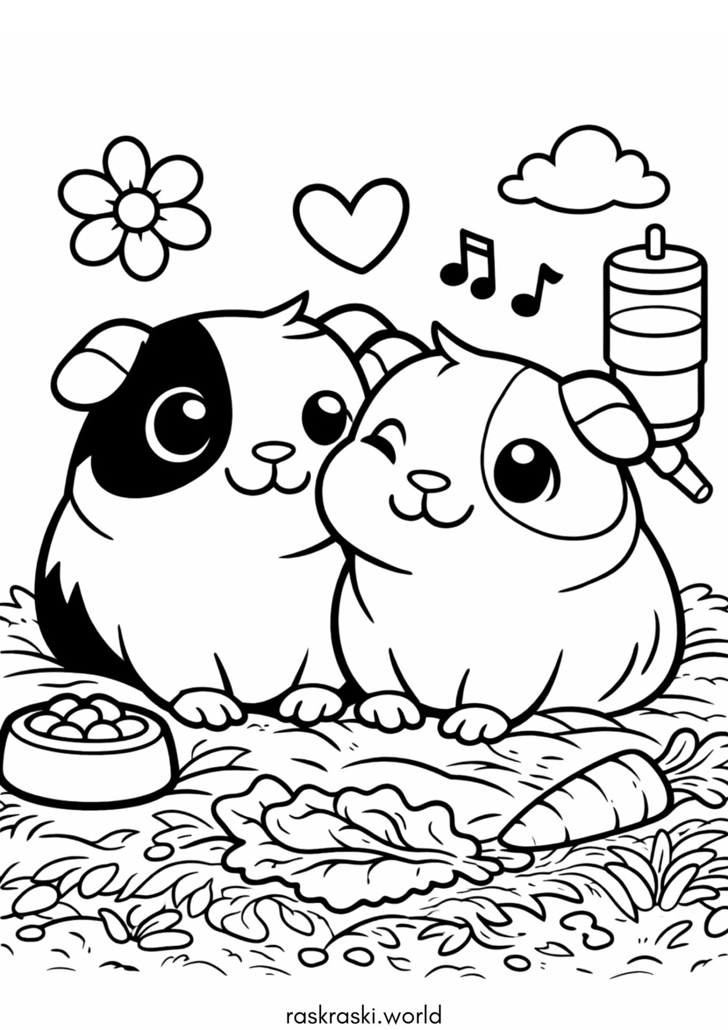 Раскраска Морские свинки