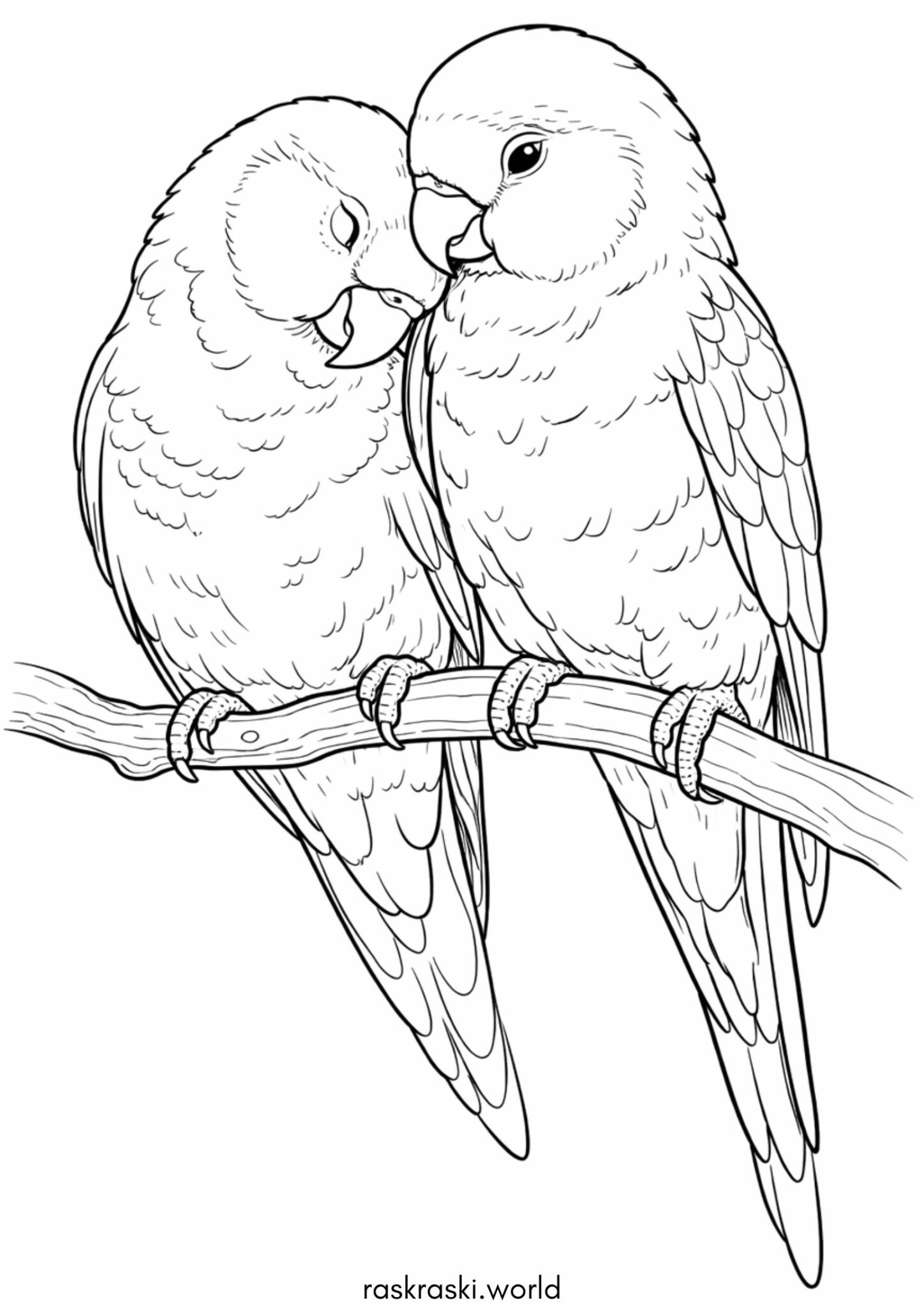 Раскраска Попугаи неразлучники