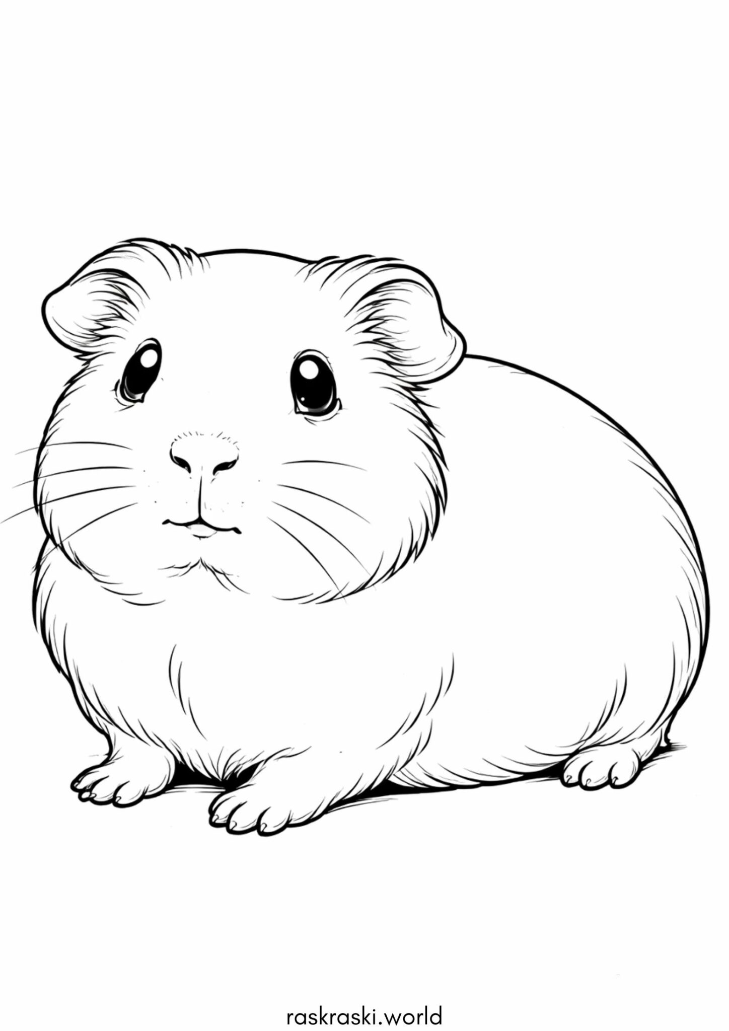 Раскраска Реалистичная морская свинка