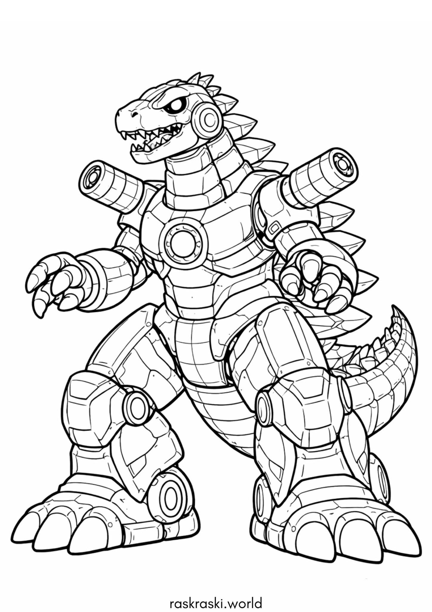 Раскраска Робот Годзилла