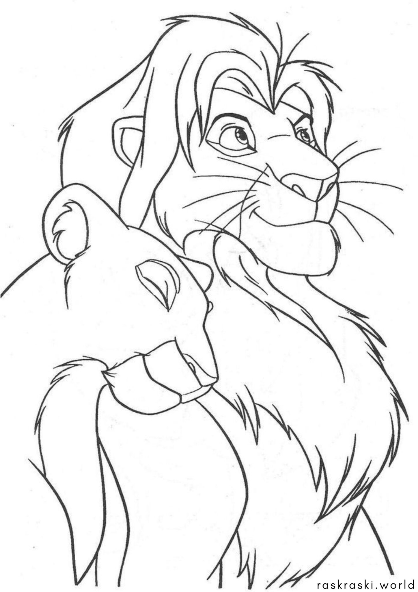 Раскраска Симба и Нала (Король Лев)