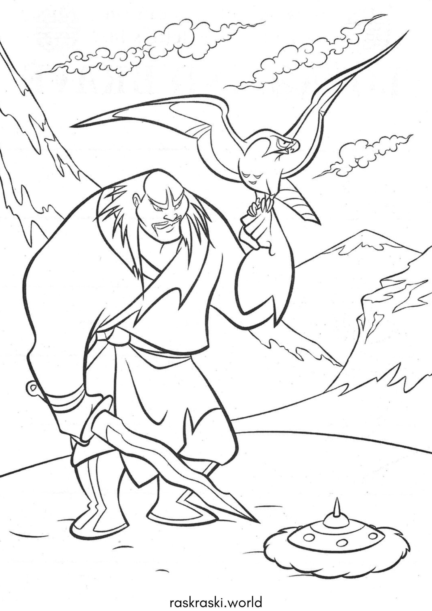 Раскраска Военачальник Шань-Ю (Мулан)