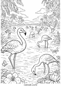 Птица — фламинго