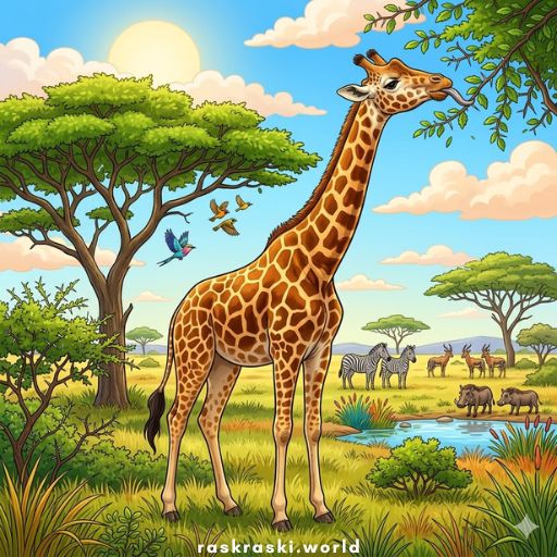 Раскраски Жирафы 🦒