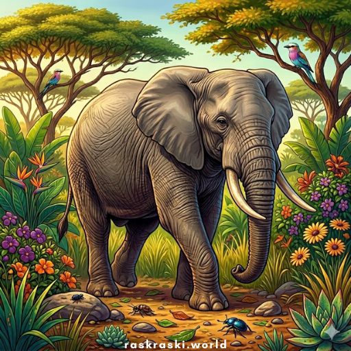 Раскраски Слоны 🐘